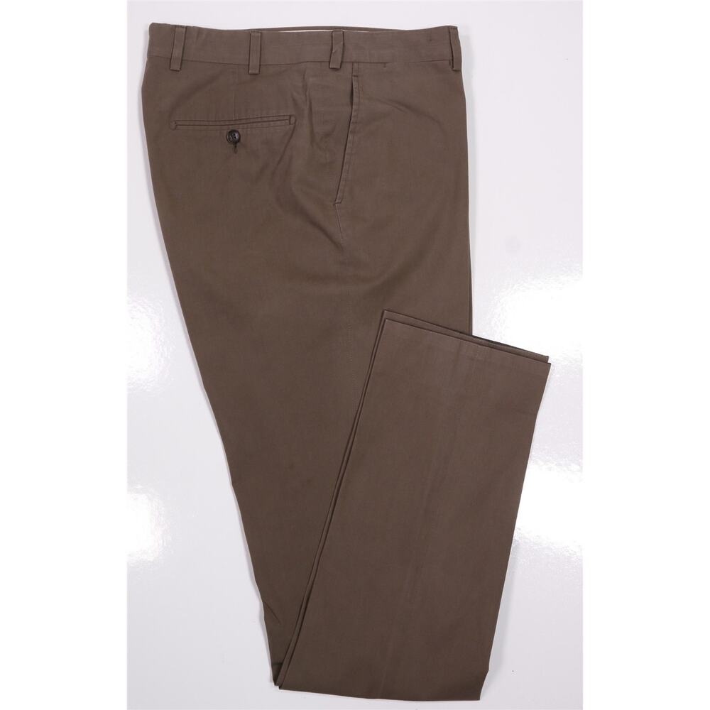 Suitsupply Soho Brown Flat Front Cotton Stretch Flat Front Chino Pants 30x32